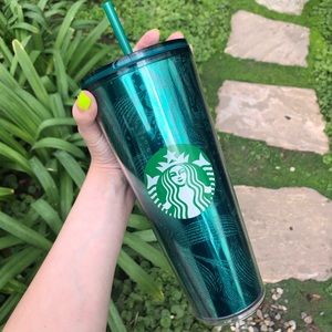 Starbucks Fall Emerald Green Glitter 24oz Tumbler